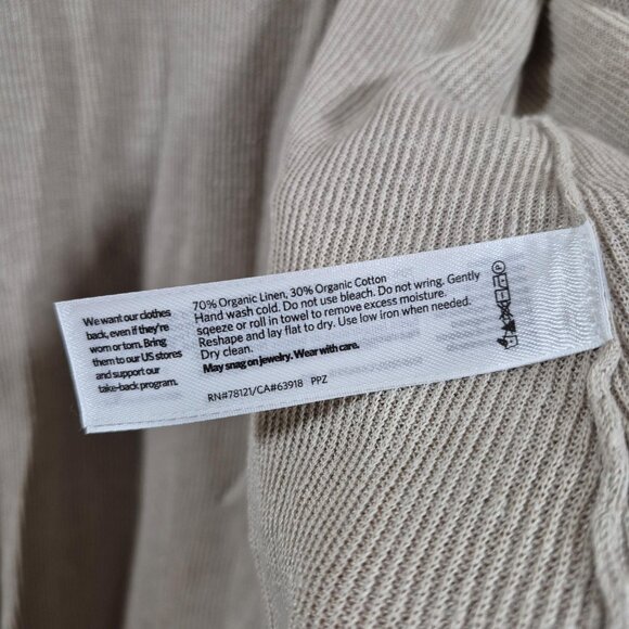 Eileen Fisher Womens Sweater Size M Linen Blend Cardigan Open Front Long Sleeve - Picture 5 of 6